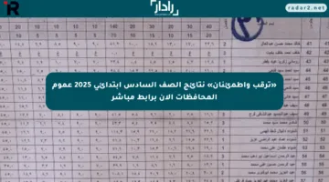«ترقب واطمئنان» نتائج الصف السادس ابتدائي 2025 عموم المحافظات الآن برابط مباشر